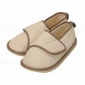 竹虎 介護靴 転倒予防シューズ つま先つき ベージュ L 091184 【北海道・沖縄・離島配送不可】