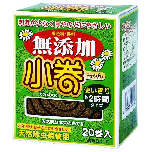 ＜＜ご注意下さい＞＞こちらの商品はメーカーよりお客様へ直接お届けの品になります。 当店での在庫はしておりません。在庫の有無はメーカー在庫のみになりますので、急な欠品や急に廃盤になる可能性がございます。また、上記理由により代金引換便はご利用いただけません。ご注文頂いた商品はメーカーに在庫を確認の上改めてご連絡させていただきますので予めご了承お願い致します。 こちらの商品の配送について こちらの商品につきましては送料をお安くするために メーカーより直接お客様へ配送しております。メーカーが使用する運送会社の都合により配送条件が通常の商品と異なりますのでよろしくお願いします。こちらの商品の包装(ラッピング)について○上記の理由(メーカーより直送)により包装はできませんので予めご了承お願いします。こちらの商品のお支払いについて ○こちらの商品のお支払い方法は 代金引換便はご利用できませんの で予めご了承お願いします。●原産国 : 日本●内容量 : 20巻入り●商品サイズ (幅X奥行X高さ) : 商品サイズ:6.3×0.5×5.7cm(1巻あたり)●質量 : 重量:0.004kg(1巻あたり)●材質 : 除虫菊末、木粉、タブ粉、ソルビン酸主成分の除虫菊が蚊をよく落とします。人間や哺乳類には無害。線香立て1本付き。●規格：20巻●成分：有効成分：除虫菊末（ピレトリン）●保存方法：直射日光、高温多湿を避け保管してください。 ●提携先：紀陽除虫菊