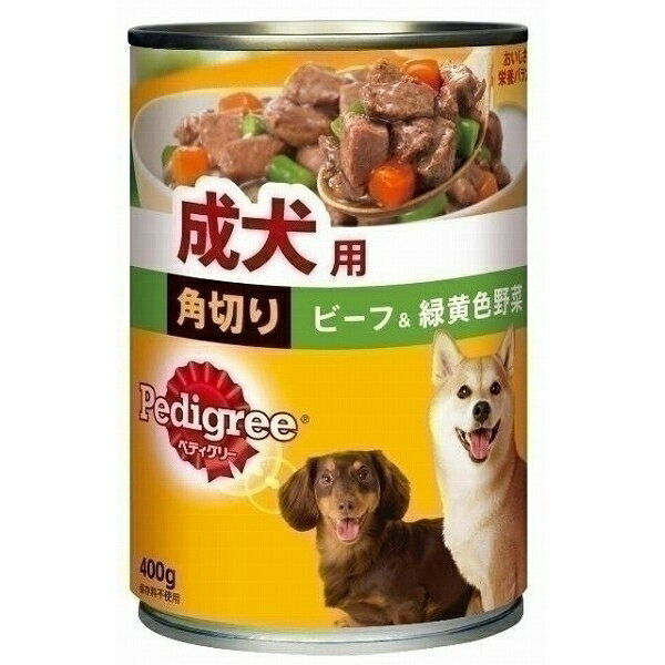 （まとめ買い）ペディグリー P16 成犬用 旨みビーフ&緑黄色野菜・スープ仕立て 400g 犬用缶詰 ドッグフード 〔×24〕