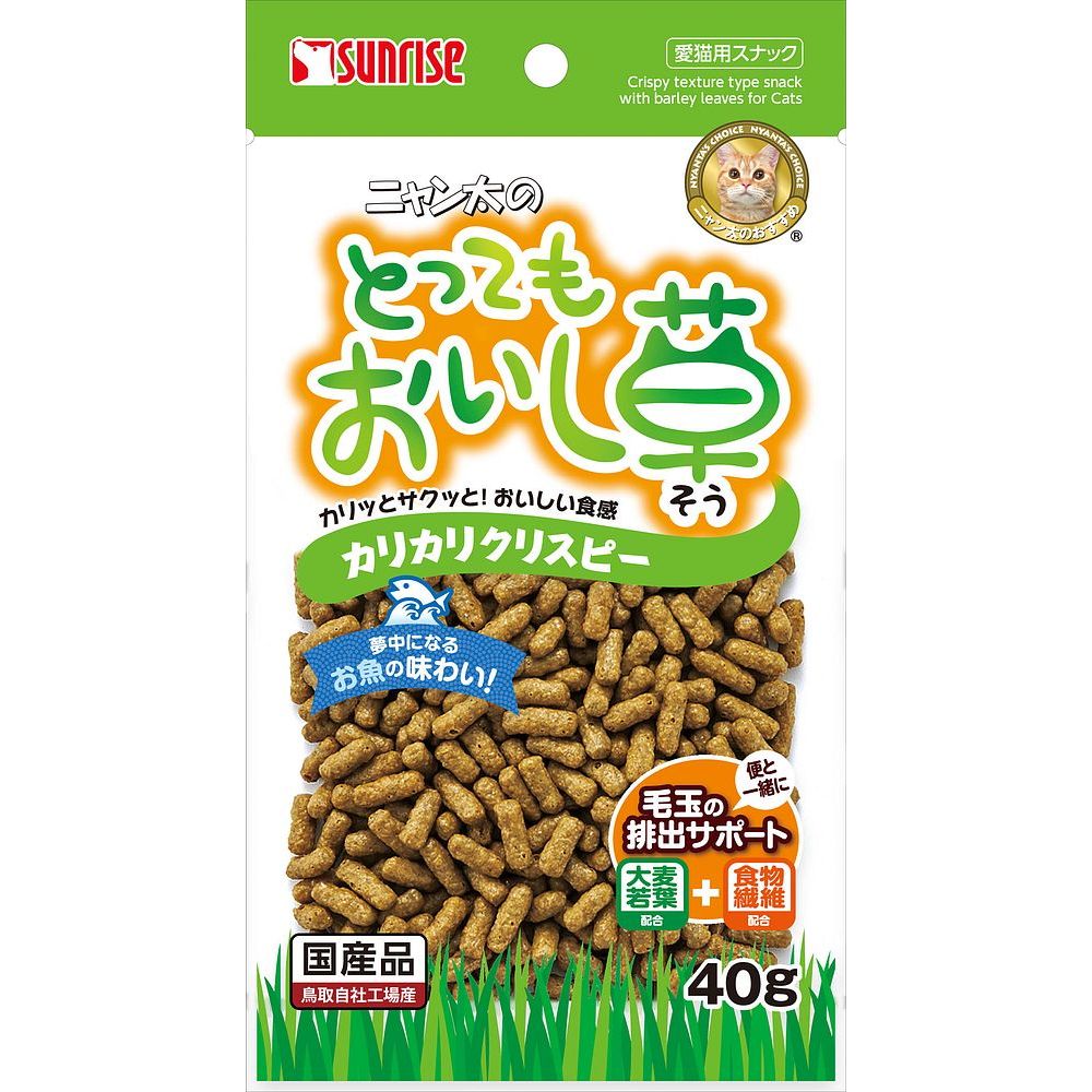 （まとめ買い）サンライズ ニャン太のとってもおいし草 カリカリクリスピー 40g SNY-039 猫用 〔×20〕【代引不可】【北海道・沖縄・離島配送不可】