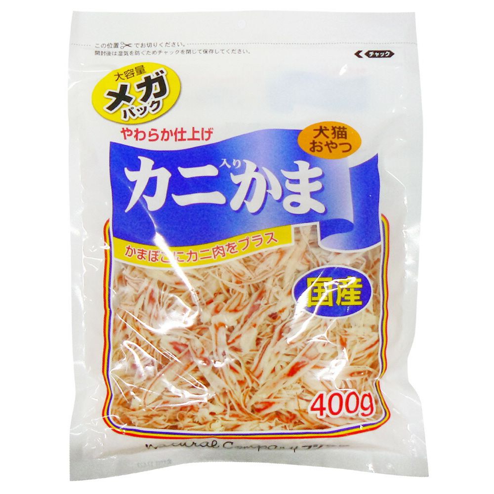 （まとめ買い）藤沢商事 カニ入りかま メガパック 400g 〔×3〕 【北海道・沖縄・離島配送不可】