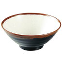 (まとめ買い)エンテック メラミン食器 長次郎窯 そば丼(小) 内白マーブル AN64W 〔×3〕 【北海道・沖縄・離島配送不可】