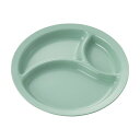 (まとめ買い)エンテック メラミン食器 中華 青磁 丸ランチ皿(新型)3ツ切 No.56G 〔×3〕 【北海道・沖縄・離島配送不可】
