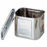 本間冬治工業 BK 18-8角型目盛付キッチンポット14型 手無 【北海道・沖縄・離島配送不可】