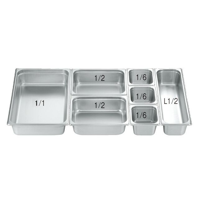 （まとめ買い）本間製作所 仔犬印 18-8 ホテルパンII 2/3 深さ65mm 段付き 〔×3〕 【北海道・沖縄・離..