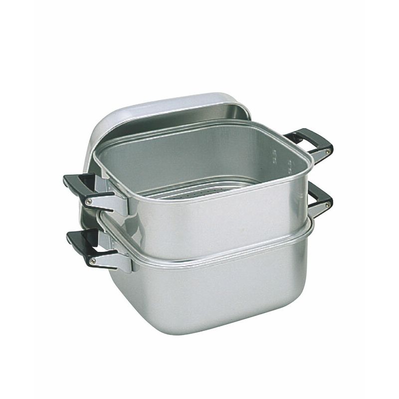 アカオアルミ アルマイト角蒸器 1重 28cm 【北海道・沖縄・離島配送不可】