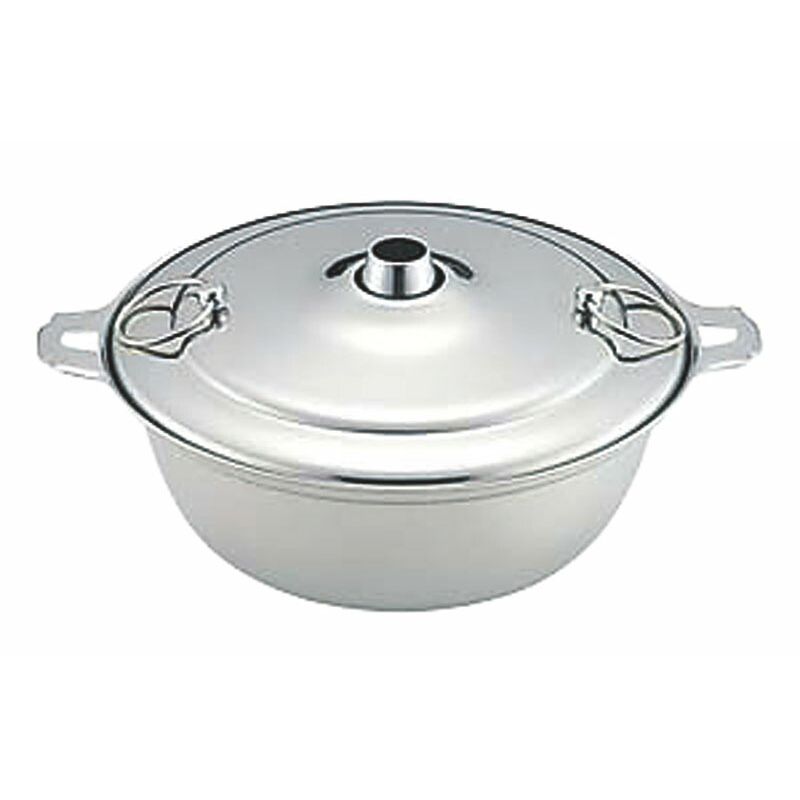 本間製作所 仔犬印 18-8ステンレスしゃぶしゃぶ鍋 24cm 【北海道・沖縄・離島配送不可】