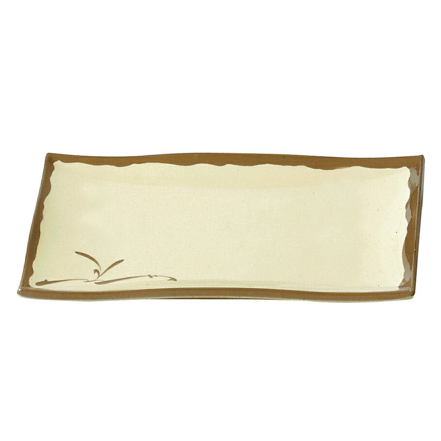 （まとめ買い）エンテック メラミン食器 織部 波形焼物皿 OB-30 〔×3〕 【北海道・沖縄・離島配送不可】