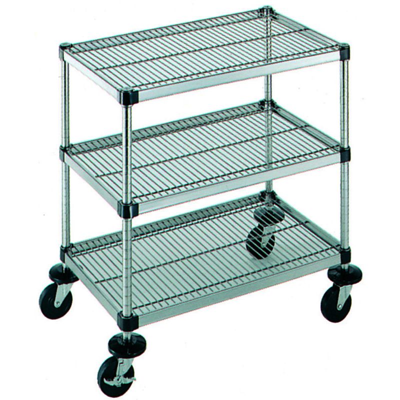 本間冬治工業 弁慶シェルフワゴン 3段 上中下段メッシュ棚 610×760×H937mm 6-3-3M-7-L 【北海道・沖縄・離島配送不可】