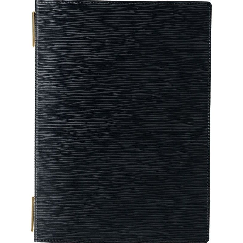 えいむ 店舗用品 レザータッチメニューブック ピンホールタイプ A4・4ページ GB-131 ブラック 【北海道・沖縄・離島配送不可】