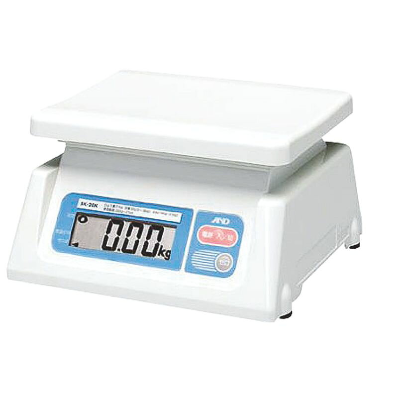 サイズ：外寸244×232×H137mm●皿寸法：230×190mm●重量：1.5kg●最小表示：SL-30KWP/20g●電源：単1アルカリ乾電池6本使用（別売）・2000分の1の高精度を実現。・水に強い防滴タイプ。・測定値が見やすい大型液晶表示。・風袋引き機能付。・オートパワーオフの省エネ設計。最小目盛g：20生産地：韓国[ はかり キッチンスケール デジタルキッチンスケール ]