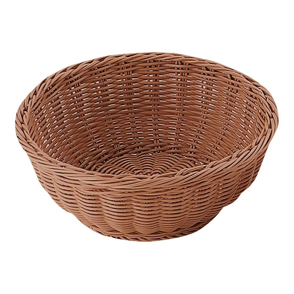 （まとめ買い）トーダイ PPラタン 丸型バスケット21型 ブラウン RO-206-BR 〔×3〕 【北海道・沖縄・離島配送不可】