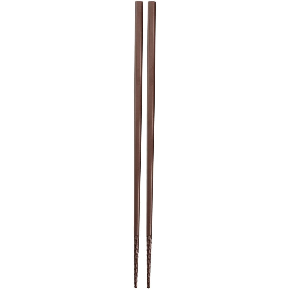 （まとめ買い）曙産業 PM-104 トルネード箸 茶 18cm 〔×10〕 【北海道・沖縄・離島配送不可】