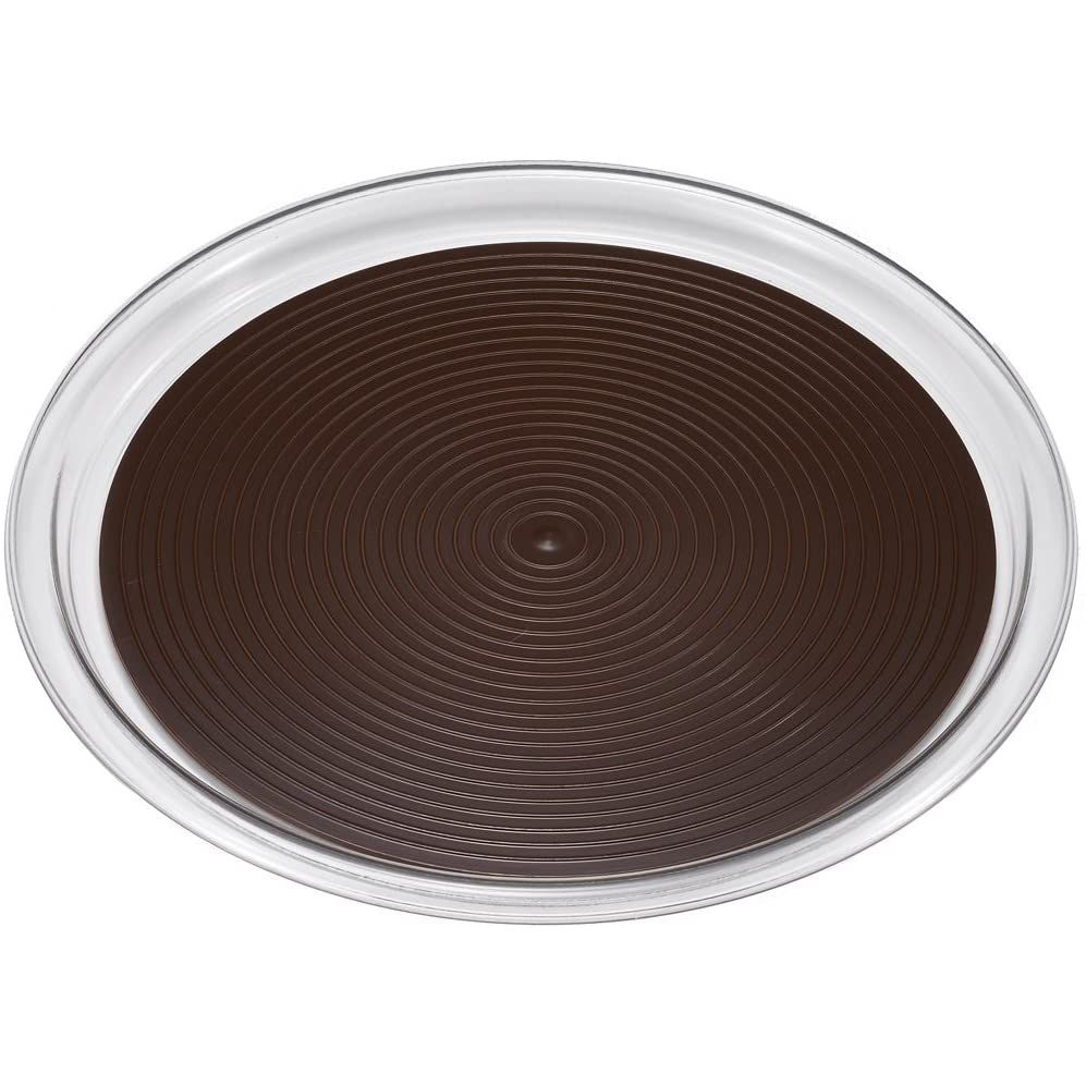 曙産業 MT-1052 クリアマジックトレー丸 大 14インチ ブラウン 【北海道・沖縄・離島配送不可】