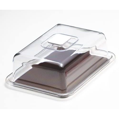 （まとめ買い）曙産業 MT-1132 クリアラブリーハット角ケーキ 特大 ブラウン 〔×3〕 【北海道・沖縄・離島配送不可】