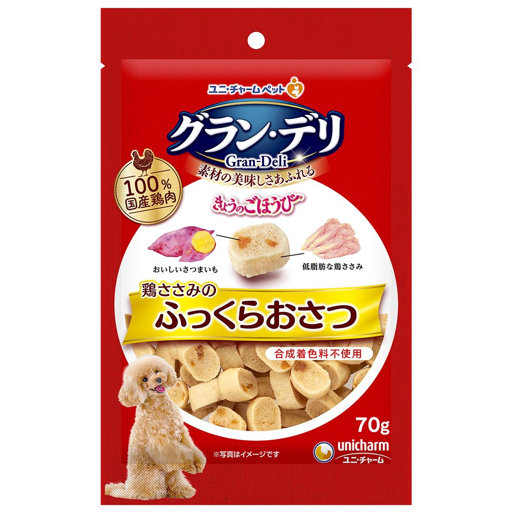 （まとめ買い）ユニ・チャーム グラン・デリ きょうのごほうび 鶏ささみのふっくらおさつ 70g 犬用おや..