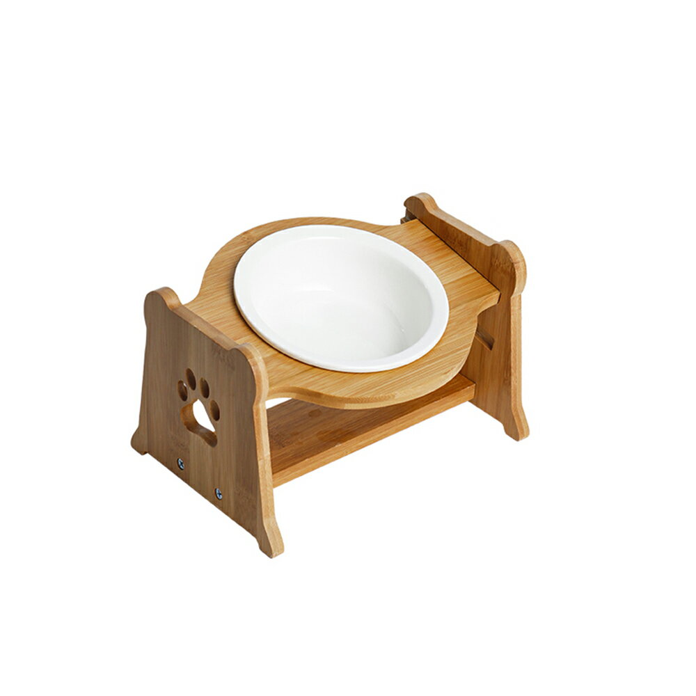 Tableware - ペティファーム 陶器製バンブースタンド付きフードボウル ホワイト ペット用品 【北海道・沖縄・離島配送不可】