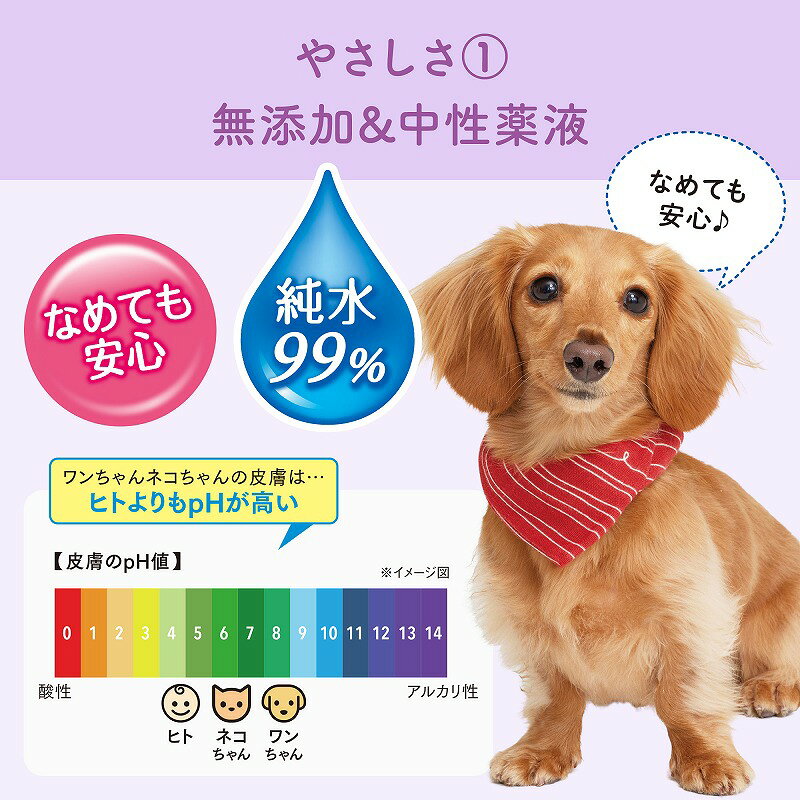 エリエール キミおもい 肌にやさしいウエットティシュ― 純水99％ 70枚×3P ペット用...