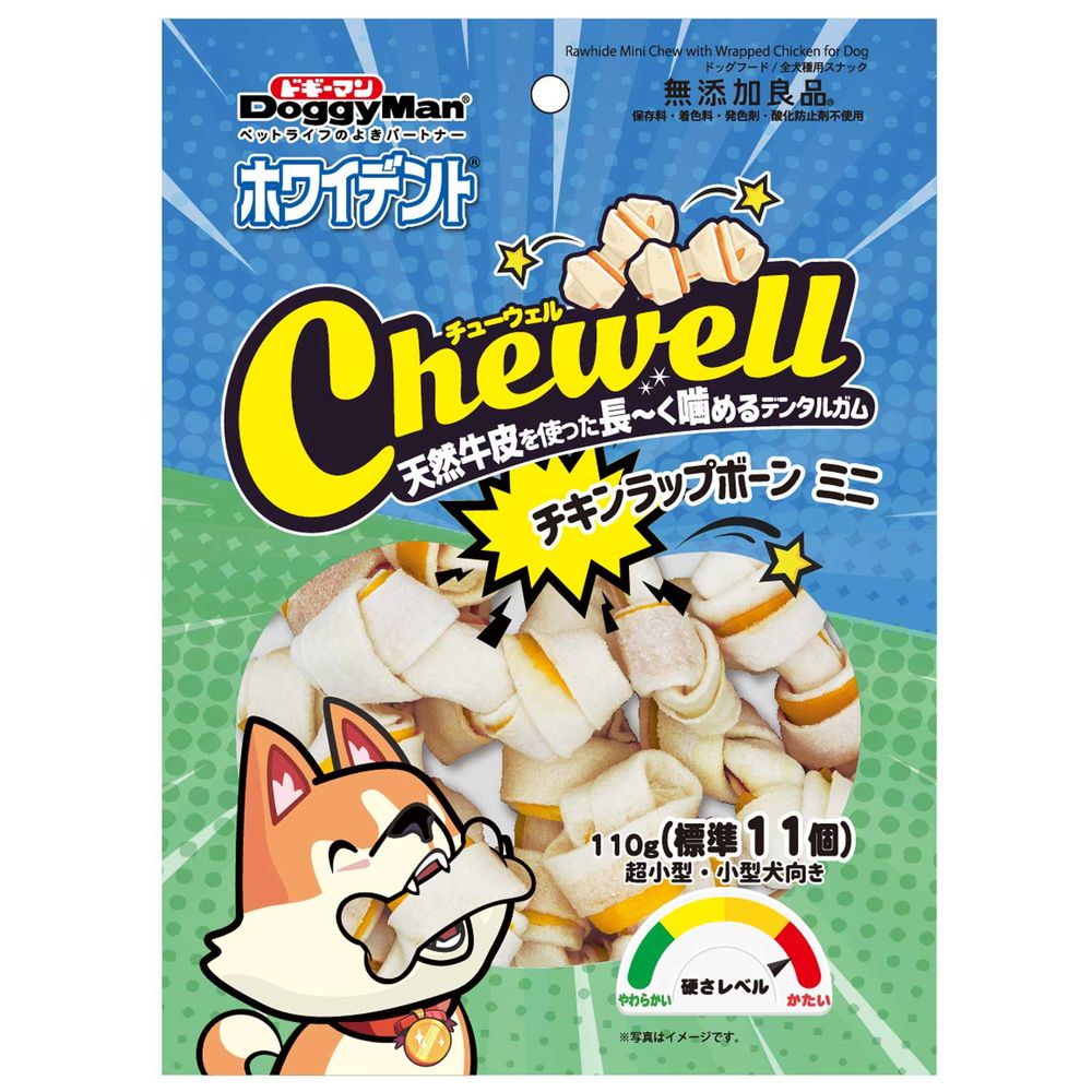 （まとめ買い）ドギーマン ホワイデント Chewell チキンラップボーンミニ 110g(標準11個) 犬用おやつ 〔×6〕 【北海道・沖縄・離島配送不可】
