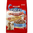 (まとめ買い)ユニ・チャーム グラン・デリ ふっくら仕立て ビーフ・白身魚・チキン・緑黄色野菜・チーズ・角切りビーフ粒入り 750g 犬用フード 〔×9〕 【北海道・沖縄・離島配送不可】