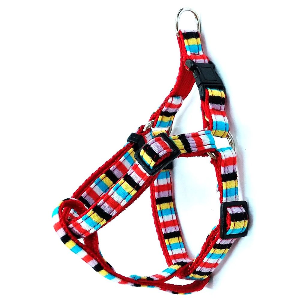 岡野製作所 ストライプハーネス#10 マルチレッド 犬猫用 【北海道・沖縄・離島配送不可】