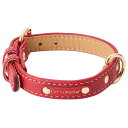 ペティオ 首輪 Porta クラシックソフトレザーカラー 30mm レッド 犬用 ペット用品 【北海道・沖縄・離島配送不可】