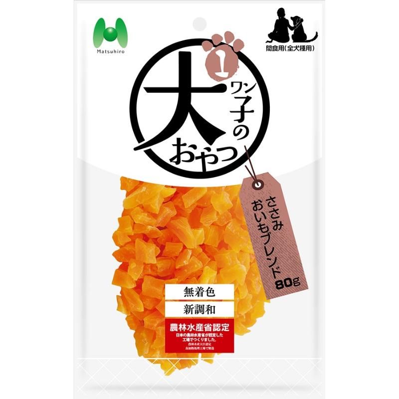 新調和でぜひ一度たべさせて低脂肪で食物繊維が豊富【原材料(成分)】おいも、鶏ささみ、グリセリン、プロピレングリコール、ソルビトール、乳酸Na、保存料(ソルビン酸K)【保証成分】粗タンパク質20.0％以上、粗脂肪0.5％以上、粗繊維0.3％以下、粗灰分2.5％以下、水分28.0％以下【エネルギー】219kcal/100g【賞味／使用期限(未開封)】365日【原産国または製造地】中国【個装サイズ】145×230×20mm【個装重量】90g【分類】犬用おやつ[ ドッグフード ]※商品パッケージのリニューアル等により商品画像とお届け商品のパッケージが異なる場合がございます。予めご了承お願い致します。