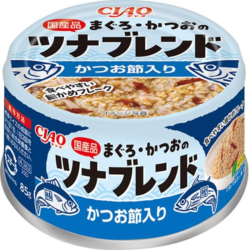 Mature Cat - いなばペットフード CIAO チャオ まぐろ・かつおのツナブレンド かつお節入り 85g 猫用フード 【北海道・沖縄・離島配送不可】
