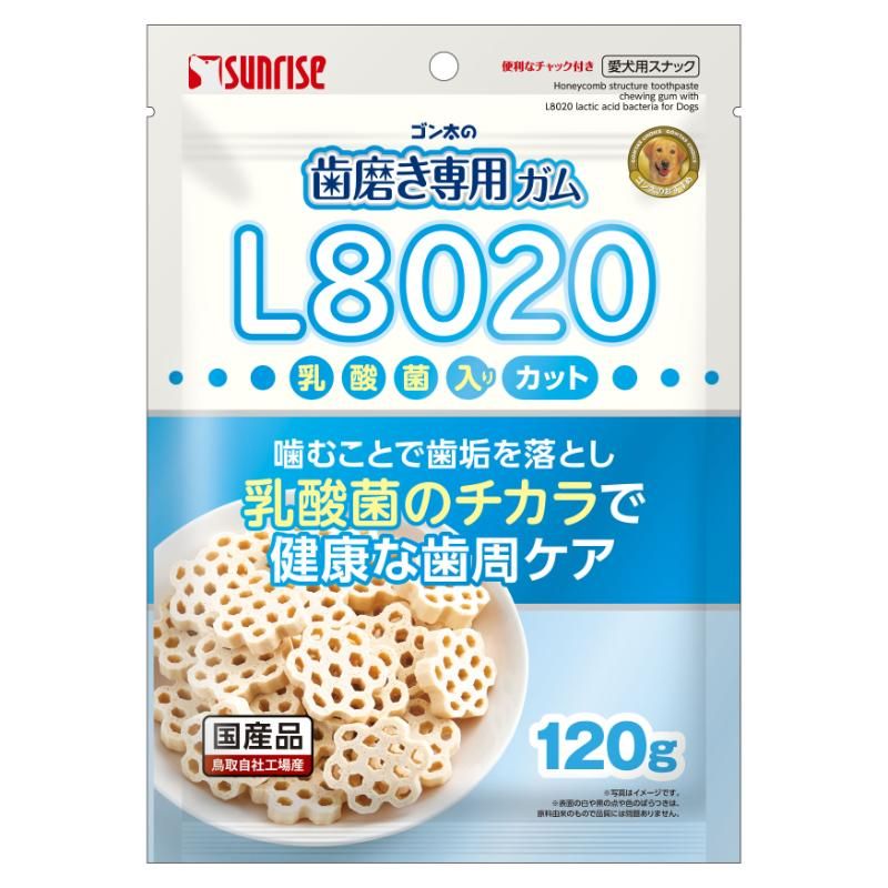 健康で美しい口内環境を保つためのお口の新習慣！・ハニカム構造のガムをかむことで歯垢の沈着を抑え、L8020乳酸菌のチカラで健康な歯周の維持をサポートします。【原材料(成分)】肉類［ビーフ(コラーゲン含む)等］、乳類、豆類、ビール酵母、発酵乳粉末(L8020乳酸菌)、増粘安定剤(加工デンプン、グリセリン)、調味料、着色料(二酸化チタン)、甘味料(ネオテーム)、ミネラル類(焼成カルシウム)【保証成分】たん白質23.0％以上、脂質0.1％以上、粗繊維5.0％以下、灰分7.0％以下、水分25.0％以下【エネルギー】約 280kcal/100g【給与方法】・パッケージ記載の与え方を目安に2〜3回に分け、おやつとしてお与えください。【賞味／使用期限(未開封)】12ヶ月【原産国または製造地】日本【保管方法】・高温、多湿、日光をさけて保存し、開封後は要冷蔵にて早めにお与えください。【個装サイズ】170×240×25mm【個装重量】133g【その他備考】・本商品は犬用です。・子供が誤食しないように、子供の手の届かないところに保管してください。・子供がペットに与える時は、安全のため大人が監視してください。・給与量の目安をお守りください。・幼犬および歯の弱った高齢犬には与えないでください。・愛犬の食べ方や習性によっては、のどに詰まらせることも考えられます。必ず観察しながらお与えください。・自然の素材ですので、多少色の異なる場合がありますが、品質には問題がございませんので、安心してお与えください。【分類】犬用おやつ[ ドッグフード ]※商品パッケージのリニューアル等により商品画像とお届け商品のパッケージが異なる場合がございます。予めご了承お願い致します。