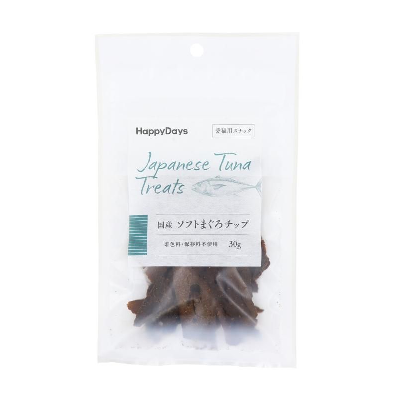 Jerky - ペットプロ HappyDays 国産ソフトまぐろチップ 猫用 30g 猫用おやつ 【北海道・沖縄・離島配送不可】