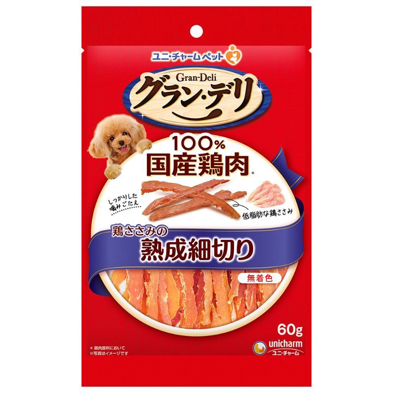 ユニ・チャーム グラン・デリ おやつ 鶏ささみの熟成細切り 60g 犬用おやつ 【北海道・沖縄・離島配送不可】