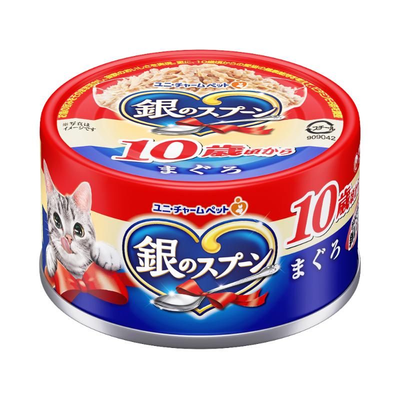 ＜＜ご注意下さい＞＞こちらの商品はメーカーよりお客様へ直接お届けの品になります。 当店での在庫はしておりません。在庫の有無はメーカー在庫のみになりますので、急な欠品や急に廃盤になる可能性がございます。また、上記理由により代金引換便はご利用いただけません。ご注文頂いた商品はメーカーに在庫を確認の上改めてご連絡させていただきますので予めご了承お願い致します。こちらの商品の配送について こちらの商品につきましては送料をお安くするために メーカーより直接お客様へ配送しております。メーカーが使用する運送会社の都合により配送条件が通常の商品と異なりますのでよろしくお願いします。こちらの商品の包装(ラッピング)について○上記の理由(メーカーより直送)により包装はできませんので予めご了承お願いします。こちらの商品のお支払いについて○こちらの商品のお支払い方法は 代金引換便はご利用できませんの で予めご了承お願いします。こちらの商品の不具合について○お届けしましたこちらの商品に不具合があった場合、商品到着日より1週間以内に当店にご連絡ください。メーカーが直接対応させて頂きます。 ○お客様がご自身で修理された場合、費用の負担は致しかねますので予めご了承下さい。お魚の旨みギュッと！・お魚のうまみをそのまま活かして、抜群のおいしさを実現。・10歳頃からの愛猫の健康維持を考えて、ビタミンE・B群を調整・使いやすい便利なミニ缶(70g)サイズ【原材料】魚介類(まぐろ、かつお、フィッシュエキス)、酵母エキス、増粘多糖類、調味料、ビタミン類(B1、B2、B6、B12、E)【保証成分】タンパク質10.0％以上、脂質0.3％以上、粗繊維0.5％以下、粗灰分3.0％以下、水分88.0％以下【エネルギー】約33kcal/缶【賞味／使用期限(未開封)】24ヶ月【原産国または製造地】タイ【サイズ】パッケージサイズ：W68×H35×D68mm/重量95g【その他備考】・必要な栄養素は生物によって異なりますので、猫以外には与えないでください。・缶の切り口で手を切らないようご注意ください。・天然由来の原料を使用しているため、色・形・大きさは多少ばらつく場合がありますが、品質には問題ありません。・まれに小さな骨が残っている場合があります。【分類】猫用フード：猫用缶詰[ キャットフード ]※商品パッケージのリニューアル等により商品画像とお届け商品のパッケージが異なる場合がございます。予めご了承お願い致します。