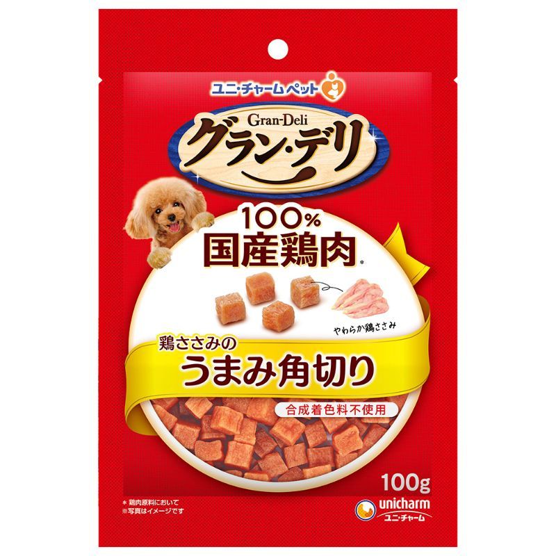 ユニ・チャーム グラン・デリ おやつ 鶏ささみのうまみ角切り100g 犬用おやつ 【北...