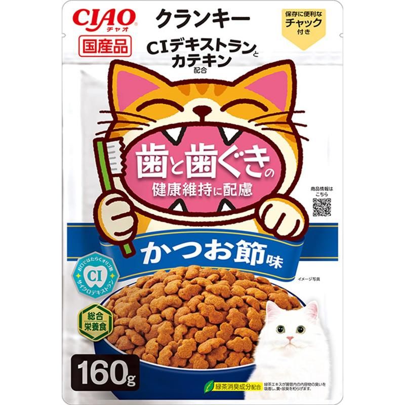 Other Wet Food - （まとめ買い）いなばペットフード CIAOクランキー チャオ 歯と歯茎の健康維持に配慮 かつお節味 160g 猫用フード 〔×12〕 【北海道・沖縄・離島配送不可】