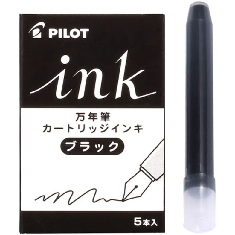Writing Things - （まとめ買い）パイロット 万年筆・デスクペン用 カラーインキカートリッジ 5本入 ブラック IRF-5S-B 〔×10〕 【北海道・沖縄・離島配送不可】