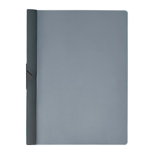 （まとめ買い）プラス スライドクリップファイル A4 ダークグレー FS-141PH DGY 〔10冊セット〕 【北海道・沖縄・離島配送不可】