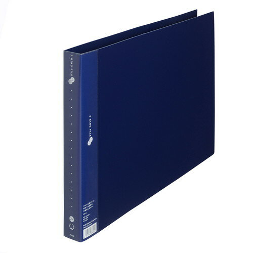 （まとめ買い）プラス 2リングファイル スーパーエコノミー A3横 背幅35mm ネイビー FC-161RF NV 〔3冊セット〕 【北海道・沖縄・離島配送不可】