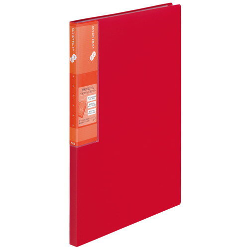 （まとめ買い）プラス スーパーエコノミークリアーファイル＋ A4 20ポケット レッド FC-502EL 〔10冊セット〕 【北海道・沖縄・離島配送不可】