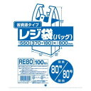 省資源レジ袋東80西80号100枚入HD乳白 RE80 〔まとめ買い(10袋×5ケース)合計50袋セット〕 38-378【代引不可】【北海道・沖縄・離島配送不可...