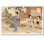 【メール便発送】浮世絵マウスパッド 11014 水野年方 茶の湯日々草 中立こしかけの図 Japan Ukiyoe MousePad【代引不可】