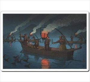 【メール便発送】浮世絵マウスパッド 12001 川瀬巴水 鵜飼（長良川） Japan Ukiyoe MousePad【代引不可】