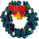 【メール便発送】カワダ ナノブロック クリスマスリース 100ピース 2.4×5.6×4.7cm 12才以上 NBC_382