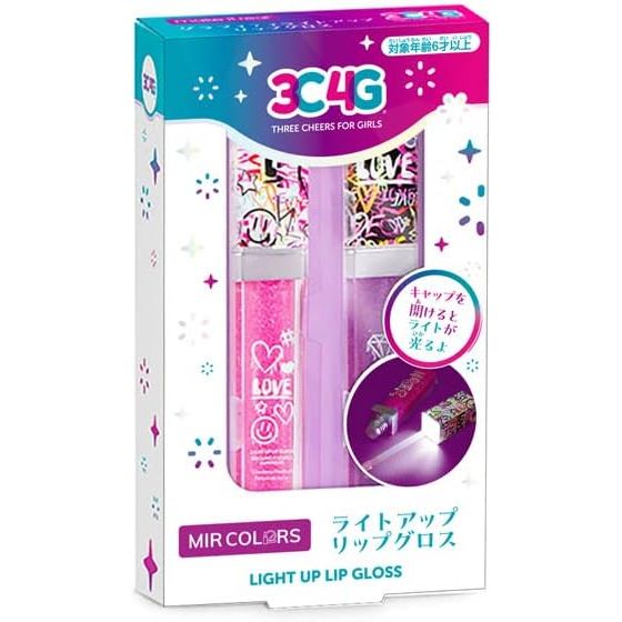 【メール便発送】ハナヤマ キッズコスメ リップグロス2本入りライトアップリップグロス MIR COLORS 078689 6歳以上