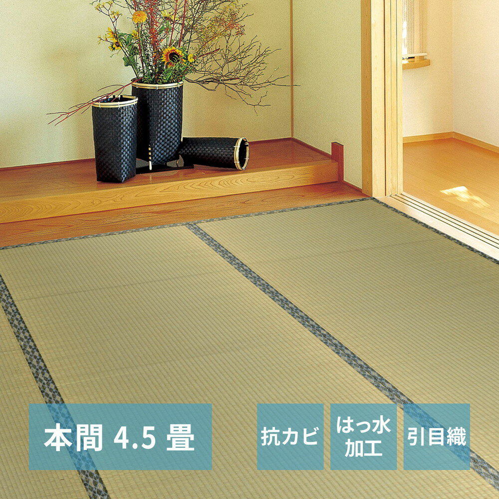 3帖用未満 - い草カーペット 〔白馬（はくば）〕 本間 4.5畳（286×286cm） グリーン 【北海道・沖縄・離島配送不可】
