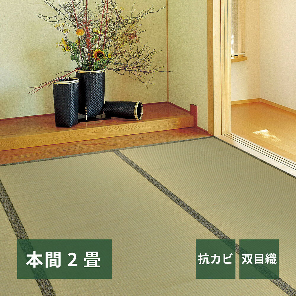 Rakuten - い草カーペット 〔柳川（やながわ）〕 本間 2帖（191×191cm） グリーン 【北海道・沖縄・離島配送不可】