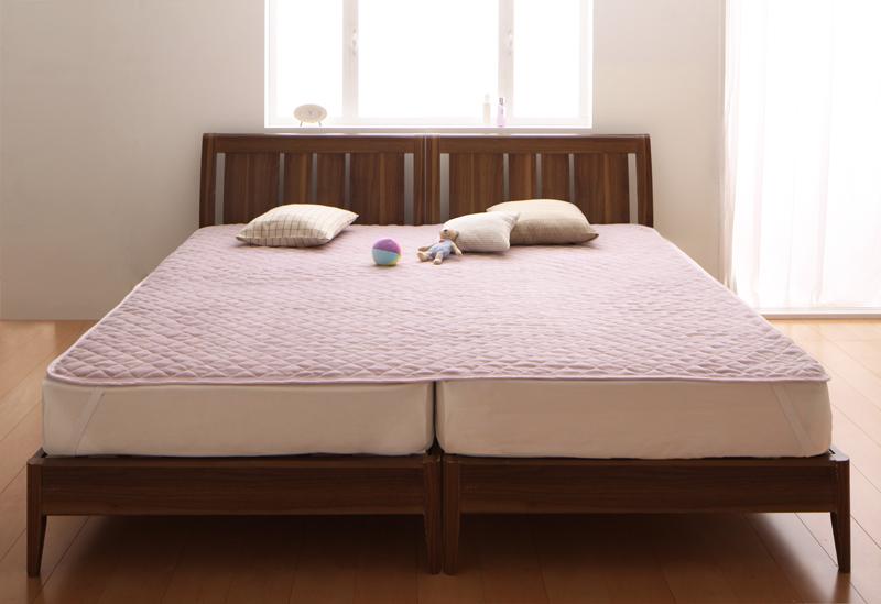 20色から選べる!マイクロファイバー 敷パッド〔中わた通常タイプ〕 ワイドキング オリーブグリーン