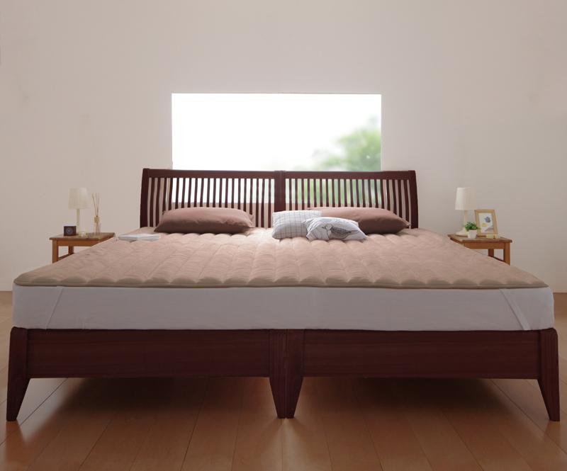 20色から選べる!マイクロファイバー 敷パッド〔中わたボリュームタイプ〕 ワイドキング パウダーブルー..