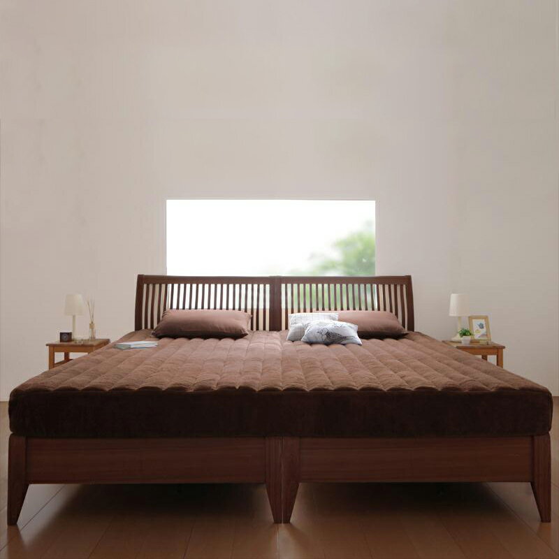 20色から選べる!マイクロファイバー パッド一体型ボックスシーツ〔中わたボリュームタイプ〕 ワイドキング ペールグリーン 【北海道・沖縄・離島配送不可】