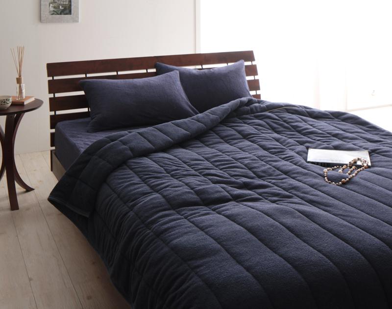 20色から選べる！365日気持ちいい！コットンタオルのケット・パッド 〔キルトケット＆パッド一体型ボックスシーツ〕 ダブル マーズレッド 【北海道・沖縄・離島配送不可】