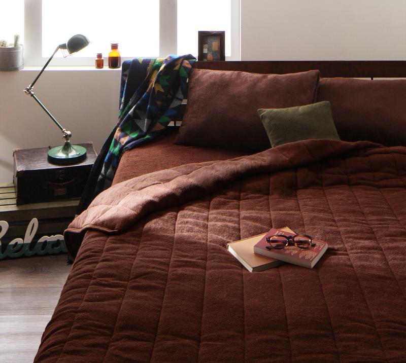 20色から選べる！365日気持ちいい！コットンタオルのケット・パッド 〔キルトケット＆ボックスシーツ〕 ダブル サニーオレンジ 【北海道・沖縄・離島配送不可】